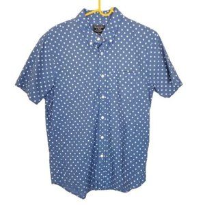 Abercrombie & Fitch Mens L Blue Polk Dots Short Sl